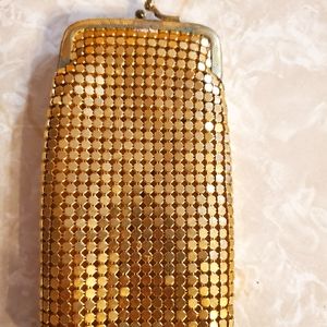 Vintage gold metal mesh cigarette or glasses case